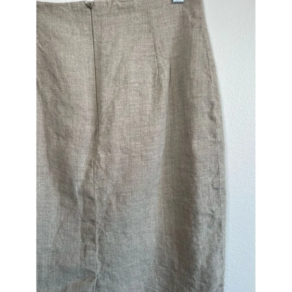 Joseph Vincent 100% Linen Pencil Skirt Women Size 8 Beige Knee Length - Picture 7 of 9